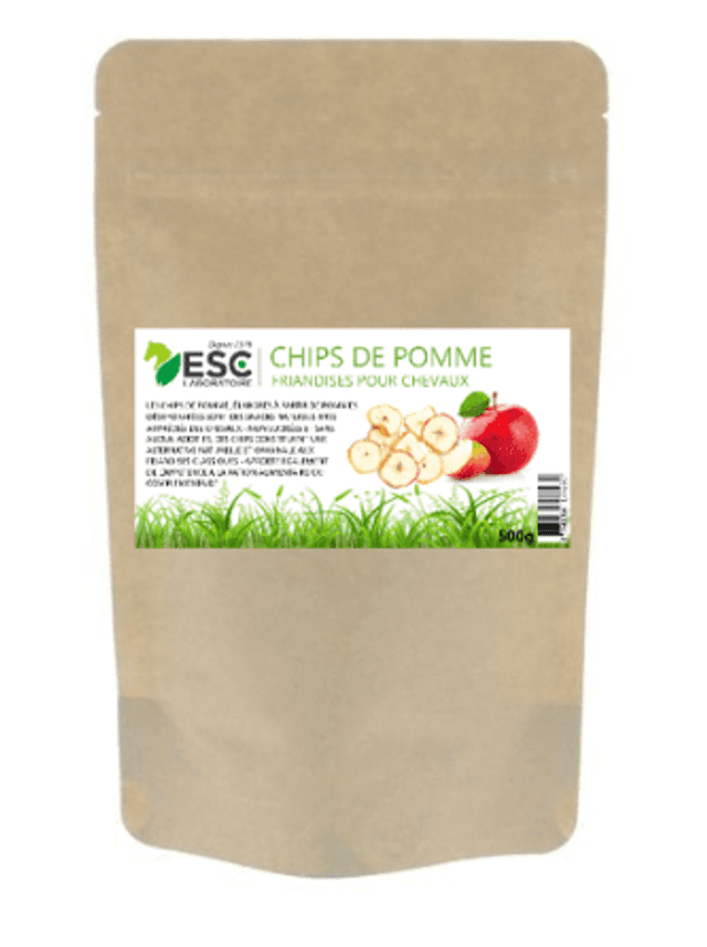 CHIPS DE POMME Cheval – Friandises sans sucres et naturelles