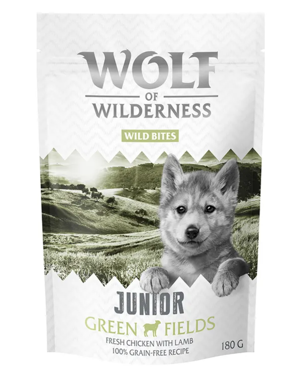 Wolf of Wilderness Bouchées à la viande Junior 180 g pour chiot