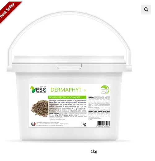 DERMAPHYT + Démangeaisons saisonnières cheval – Complément enrichi à base de plantes