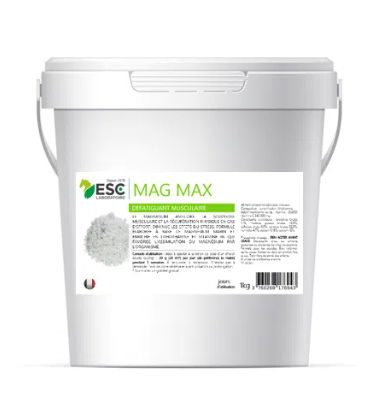 MAG MAX – Magnésium marin, vit B6, taurine et probiotiques – Défatiguant musculaire cheval et stress