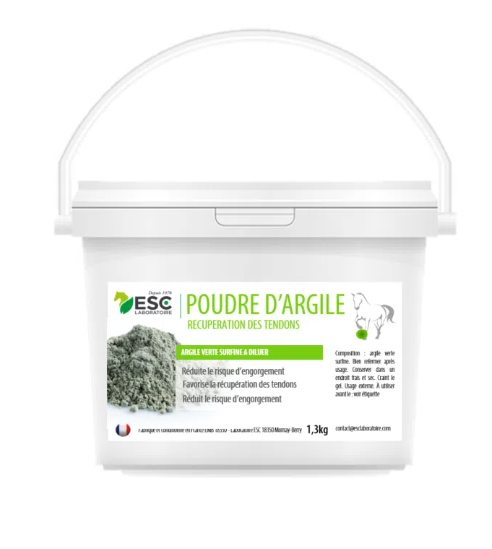 POUDRE D’ARGILE VERTE – A reconstituer – Récupération tendons cheval