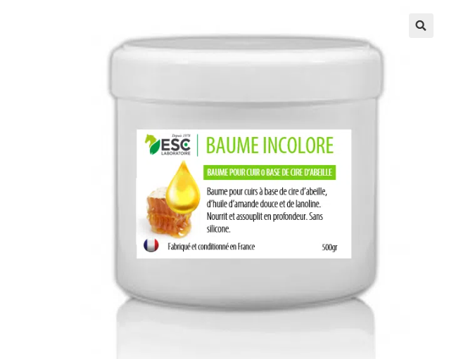 BAUME POUR CUIR incolore nourrissant – à base de cire d’abeille