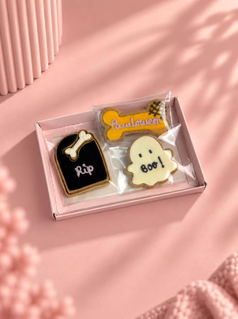 Coffret Halloween pour chien – Pawlloween, 3 biscuits glacés