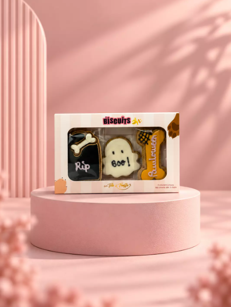 Coffret Halloween pour chien – Pawlloween, 3 biscuits glacés